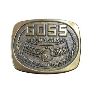 Goss Vintage Brass Belt Buckle 100 Years